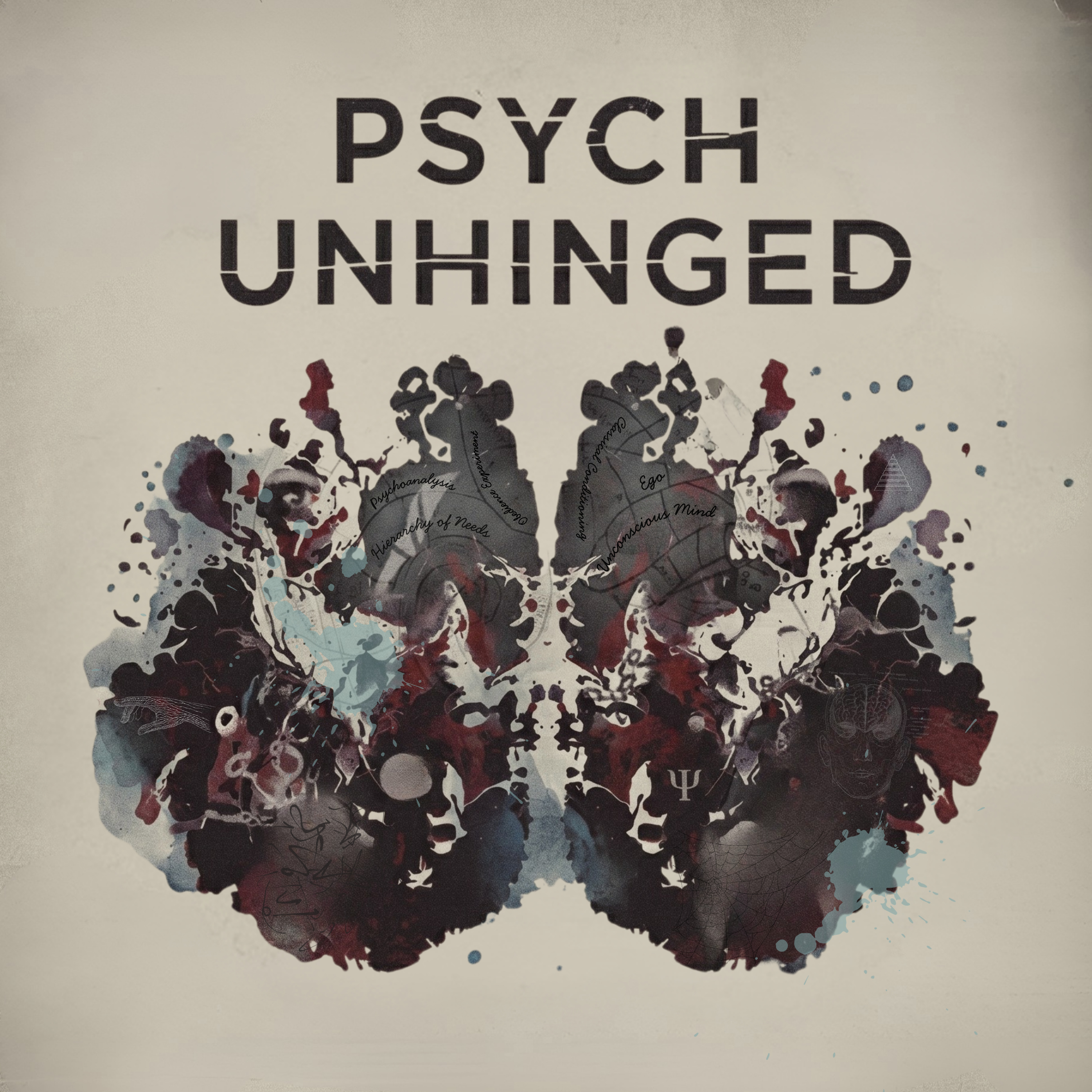 Psych Unhinged podcast cover art — Rorschach inkblot
